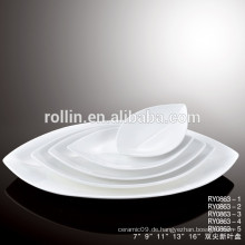 2016 Neue Produkte haltbare Fabrik weiße Keramik Porzellan rechteckige Platten im Restaurant verwendet